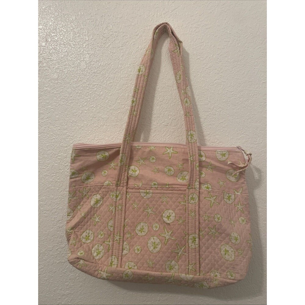 Nantucket Fabric Tote Pink Preppy Coastal Satchel